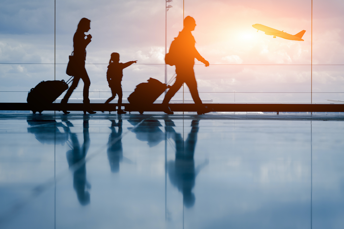 family at the airport