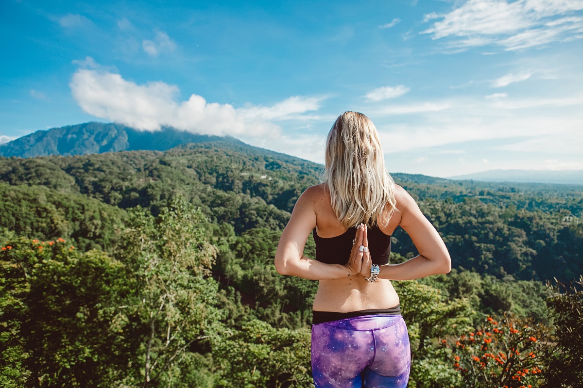 yoga by the mountains