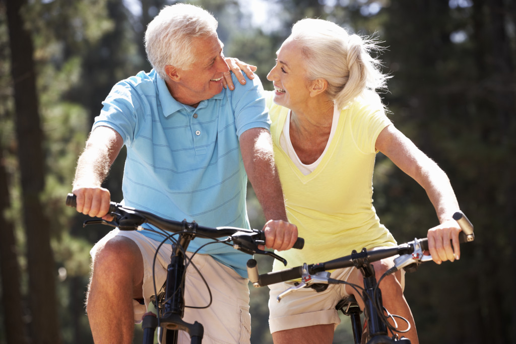 senior citizens biking