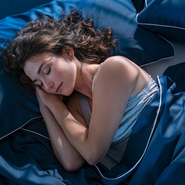 woman sleeping at night