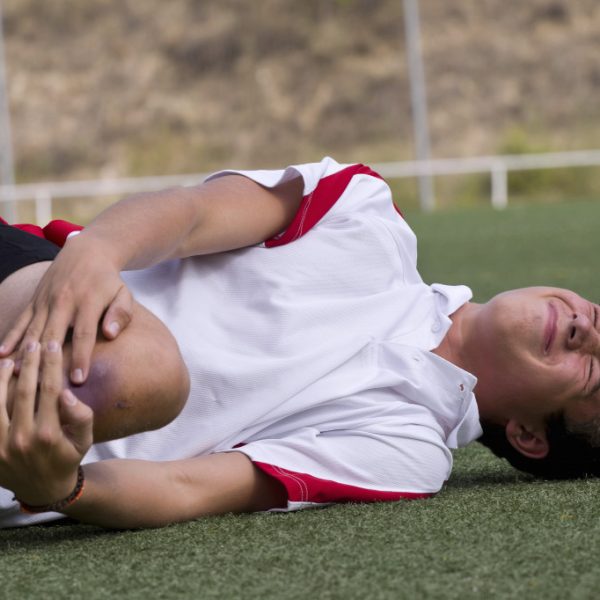 soccer player having his injury