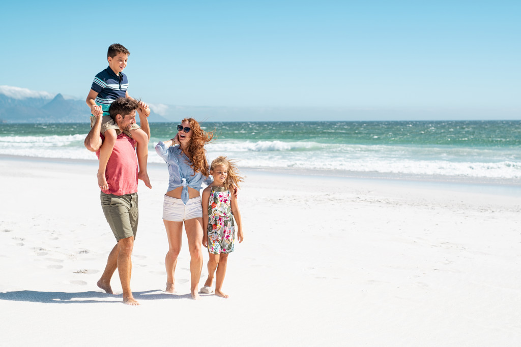 Beach and family